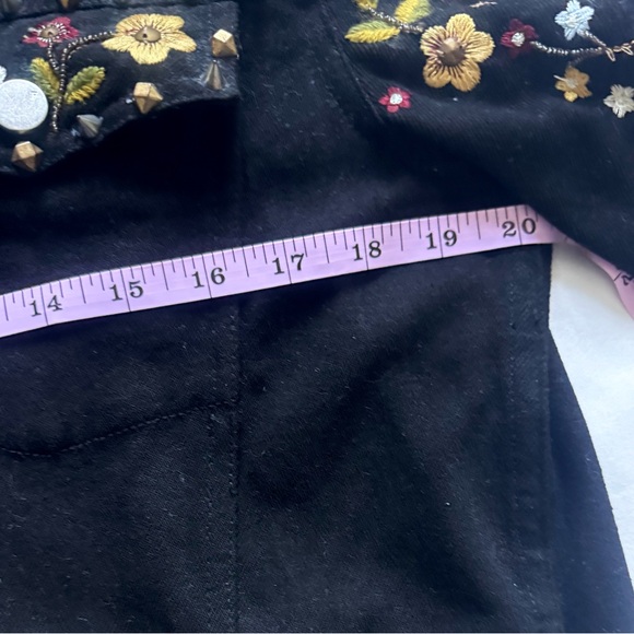 FRENCH CONNECTION Mazie Embroidered Denim Jean Jacket sz Large - Picture 10 of 11